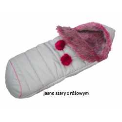 NR 2 Jasno szary melanż z różowym futerkiem